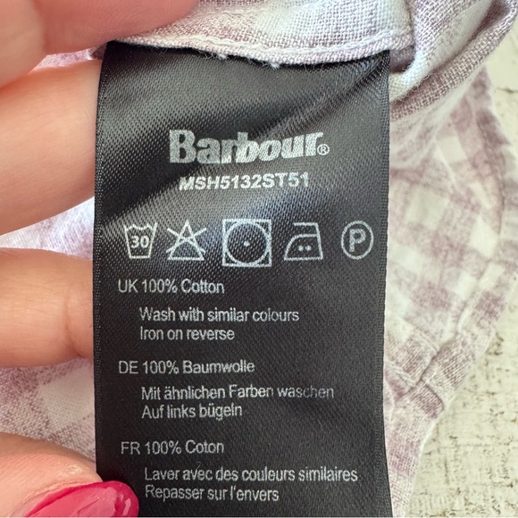 Barbour Tailored Fit size XL Gingham Plaid Check Button Down Long Sleeve Shirt - Picture 7 of 9